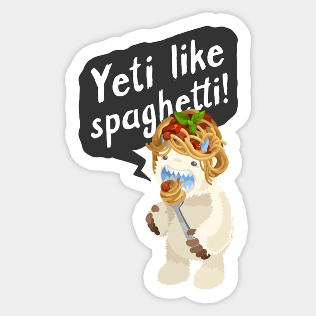 Yeti Like Spaghetti Sticker by highrise